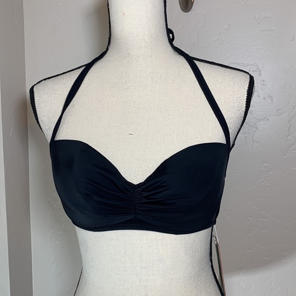 Coastal Blue Women's Swimwear Bra-Sized Underwire Shirred-Front Bikini Top - 34C - Picture 2 of 8